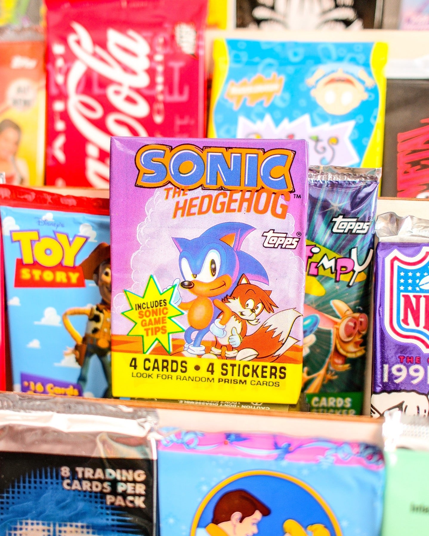 1993 Topps Sonic the Hedgehog Vintage Trading Cards | 4 Cards & 4 Stickers